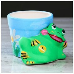 Горшок для цветов "Лягушка лежит", 0.35 л, микс Керамика ручной работы