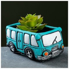 Кашпо фигурное "Автобус" зеленое 14*8*7см Take It Easy