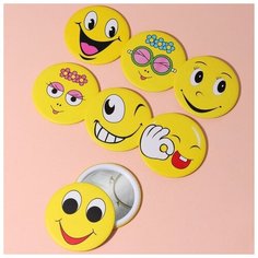 Зеркало «Смайл», d 7,5 см, рисунок микс Queen Fair