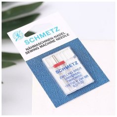 Игла для бытовых швейных машин, двойная, универсальная, №100/8 Schmetz