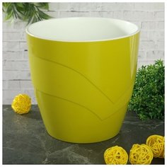 Кашпо со вставкой «Грация», 2 л, цвет фисташковый Plast Avenue