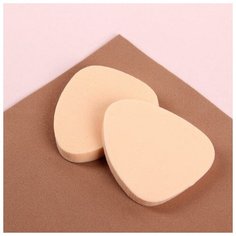 Набор спонжей для нанесения косметики, 6,5 × 5,5 см, 2 шт, цвет бежевый Queen Fair