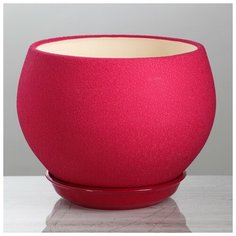 Горшок для цветов "Шар", шёлк, бордовый, керамика, 4.1 л Oriana
