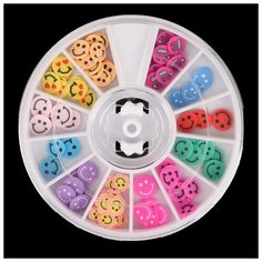 Фимо- дизайн для ногтей «Смайлики», цвет микс Queen Fair