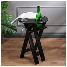 Столик "Винный", черный, 60х40 см, массив ясеня Доброе дерево