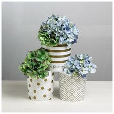 Набор кашпо 3 в 1 «Золотое напыление», 1,6 л, 14 х 14 см Дарите счастье