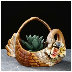 Кашпо- корзинка керамическое "Лебедь" 13*8*11см Take It Easy