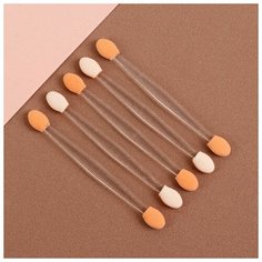 Набор аппликаторов для теней, двусторонние, 5 шт, 9,5 см, цвет прозрачный Queen Fair