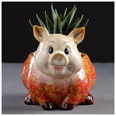 Кашпо керамическое "Поросенок Take It Easy