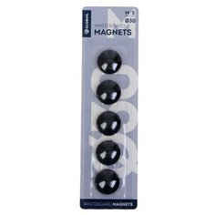 Магниты для досок 30 мм, 5 штук, GLOBUS чёрные, в блистере Глобус