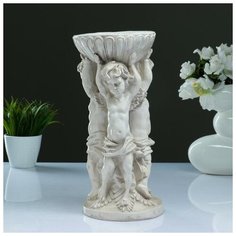 Фигурное кашпо "Три ангела", 0,3 л/15х15х33 см, состаренное Хорошие сувениры