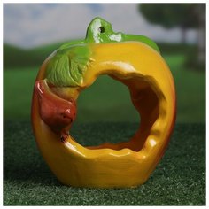 Сувенир- садовый Кормушка "Яблоко" малый 20 см Керамика ручной работы