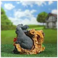 Фигурное кашпо "Пень с зайцами" Н-17см, D-16см Хорошие сувениры