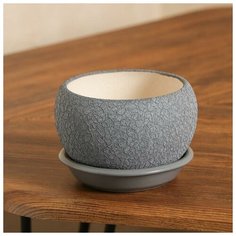 Горшок для цветов "Шар", шёлк, металлик, керамика, 0,4 л Oriana