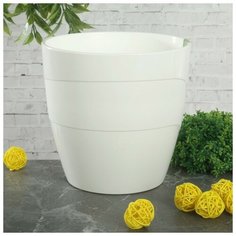 Кашпо со вставкой «Грация», 2,8 л, цвет белый Plast Avenue