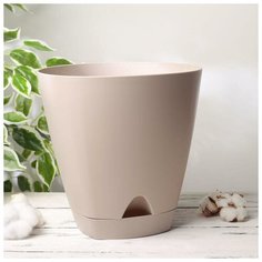 Кашпо с прикорневым поливом Amsterdam, 8 л, цвет молочный шоколад In Green