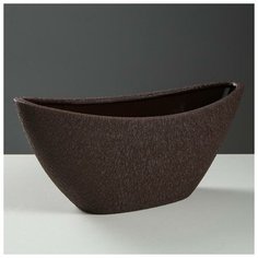 Кашпо "Лодочка", шёлк, шоколадный цвет, керамика, 2.5 л Oriana
