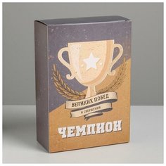 Коробка складная «Чемпион», 16 × 23 × 7.5 см Дарите счастье