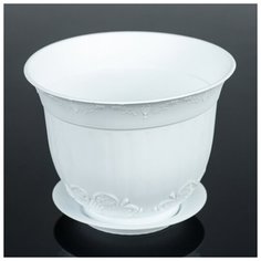 Кашпо с поддоном «Ангара», 300 мл, цвет белый Сибполимер