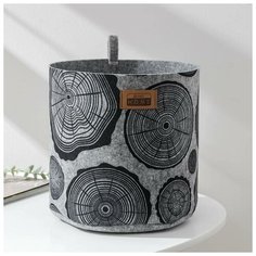 Корзина для хранения EcoPrint «Спил», 8 л, 24×24×22 см, цвет светло- серый EVA