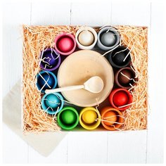 Сортер "Шарики и ступки. Макси", 12 цветов, ступка: 6 см, шар: 3,5 см Ulanik