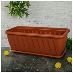 Ящик балконный «Алиция», 40 см, с поддоном, цвет терракотовый Idea (М Пластика)