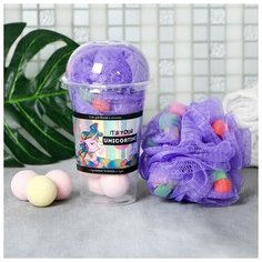 Набор Its your unicortini, соль для ванн 8 шт. и мочалка Beauty Fox