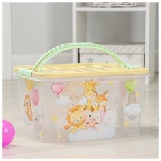 Контейнер для хранения с крышкой «Зверюшки», 15 л, 39×26×21 см Alternativa