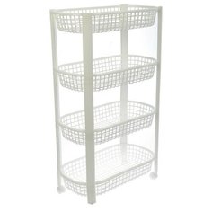 Этажерка напольная 4- х секционная, на колёсах, цвет белый Idea (М Пластика)