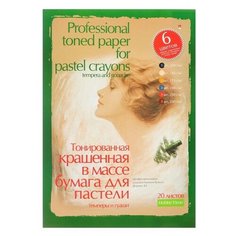 Бумага для пастели, гуаши и темперы А3, 20 листов "Профессиональная серия", тонированная, 6 цветов 150 - 230 г/м² Альт