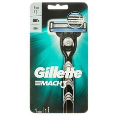 Бритвенный станок Gillette Mach3 + 1 сменная кассета, 3 лезвия
