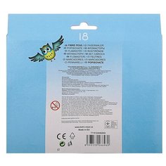 Фломастеры 18 цветов Koh-I-Noor 1012/18 Совы, картонная упаковка, европодвес