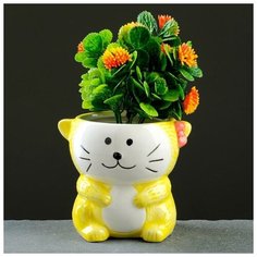 Кашпо керамическое "Котенок" 11*10см Take It Easy