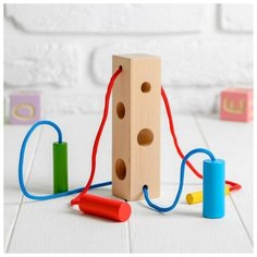 Шнуровка- сортер "Брусочек Мир деревянных игрушек