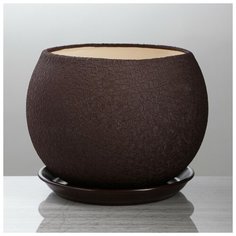 Горшок для цветов "Шар", шёлк, шоколадный цвет, керамика, 9 л Oriana