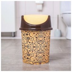 Ведро с плавающей крышкой «Элегант светлый», 8 л, микс Violet