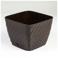 Кашпо с поддоном «Классика», 4,5 л, цвет шоколадный Сибполимер