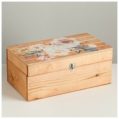 Ящик деревянный подарочный «С любовью», 35 × 20 × 15 см Дарите счастье