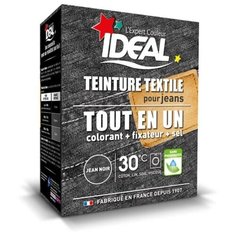 Краска для окрашивания одежды и тканей IDEAL, Чёрные джинсы, 350 г