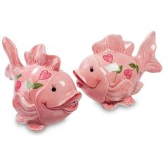 Набор соль-перец Влюбленные Рыбки Размер: 14*12*9 см Pavone