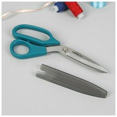 Ножницы портновские, с защитным колпачком, 21 см, цвет бирюзовый Aurora