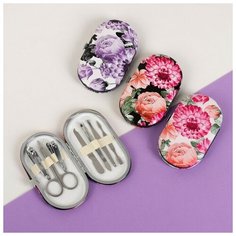 Набор маникюрный «Цветы», 7 предметов, цвет и рисунок микс Queen Fair