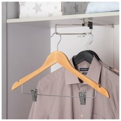 Вешалка- плечики с зажимами SAVANNA, размер 46-48, сорт А, светлое дерево, лотос