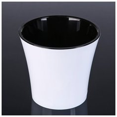 Кашпо со вставкой «Арте», 2 л, цвет бело- чёрный Santino