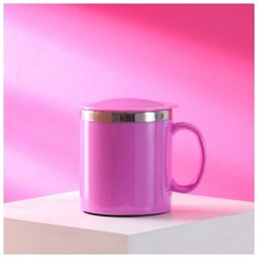 Термокружка "Карат" 350 мл с крышкой, розовая Take It Easy