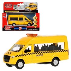 Машина металлическая ГАЗ Газель NEXT такси, 12 см, открывающиеся двери, инерция Технопарк