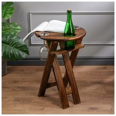 Столик "Винный", темный орех, 60х40 см, массив ясеня Доброе дерево