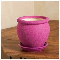 Горшок для цветов "Вьетнам", шёлк, фуксия, керамика, 1.5 л Oriana