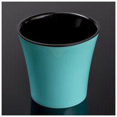 Кашпо со вставкой «Арте», 2 л, цвет мятно- чёрный Santino