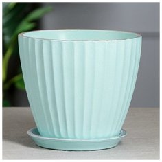 Горшок для цветов "Калифорния", бирюза, керамика, 2.5 л, 1 сорт